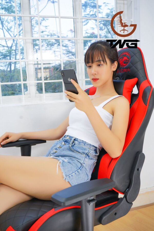 ghế gaming e-dra ares egc207 black red